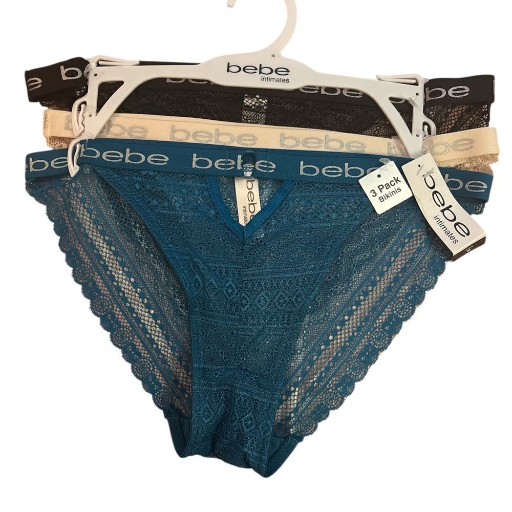 Bebe Lace Trim Bikini Panties